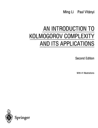 An introduction to Kolmogorov complexity and its applications