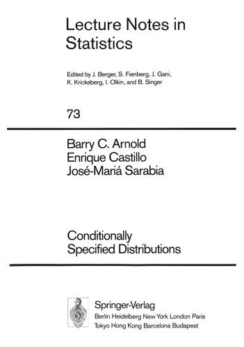 Conditionally Specified Distributions