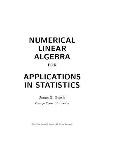 Numerical Linear Algebra for Applications in Statistics