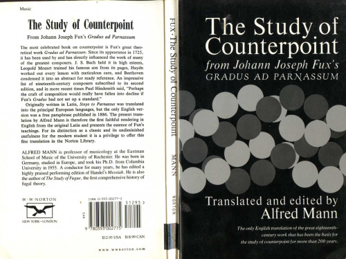 Study of Counterpoint: From Johann Joseph Fux's Gradus Ad Parnassum