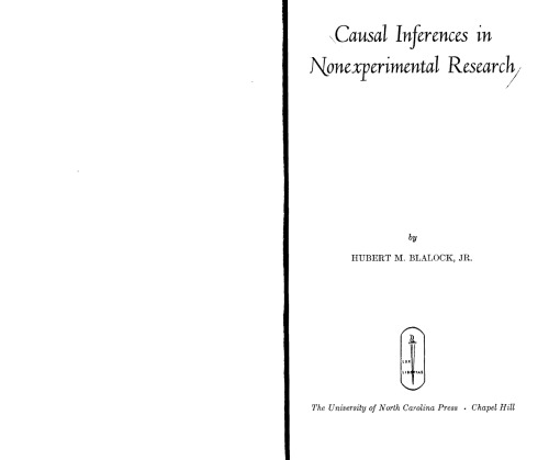 Causal inferences in nonexperimental research