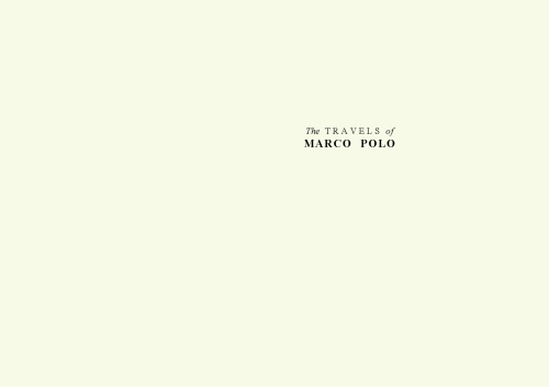 The Travels of Marco Polo