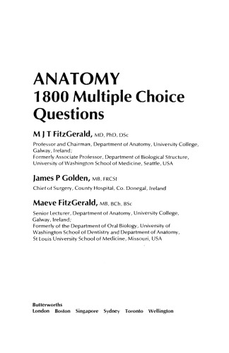 Anatomy. 1800 Multiple Choice Questions