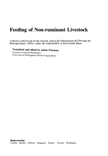 Feeding of Non-Ruminant Livestock