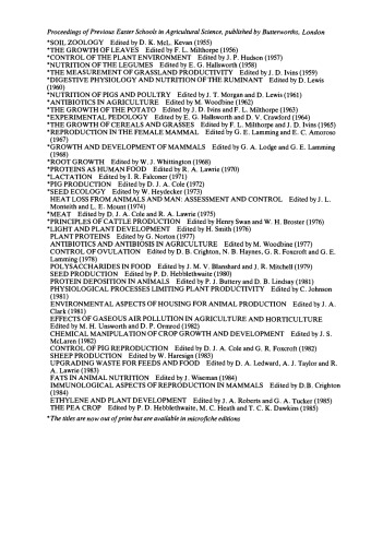 Plant Tissue Culture and its Agricultural Applications. Proceedings of Previous Easter Schools in Agricultural Science, Published by Butterworths, London