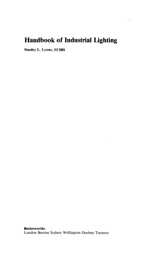 Handbook of Industrial Lighting