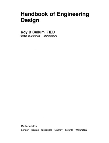 Handbook of Engineering Design