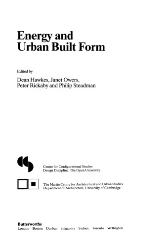 Energy and Urban Built Form