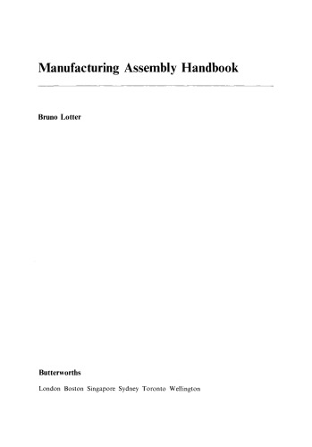 Manufacturing Assembly Handbook