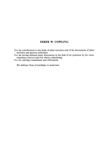 Gaseous Air Pollutants and Plant Metabolism