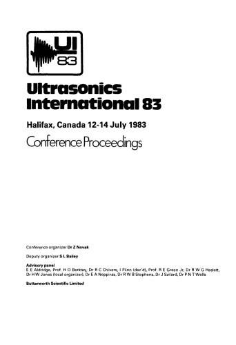 Ultrasonics International 83. Conference Proceedings