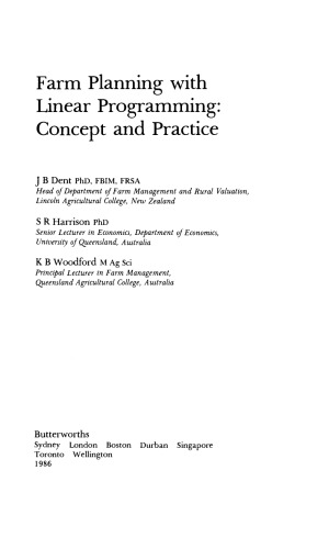Farm Planning with Linear Programming: Concept and Practice