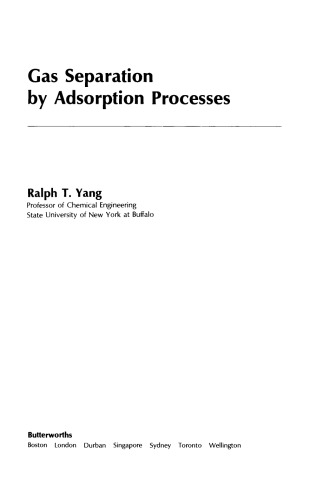 Gas Separation by Adsorption Processes