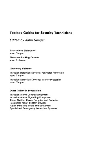 Basic Alarm Electronics. Toolbox Guides for Security Technicians