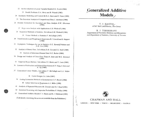Generalized Additive Models