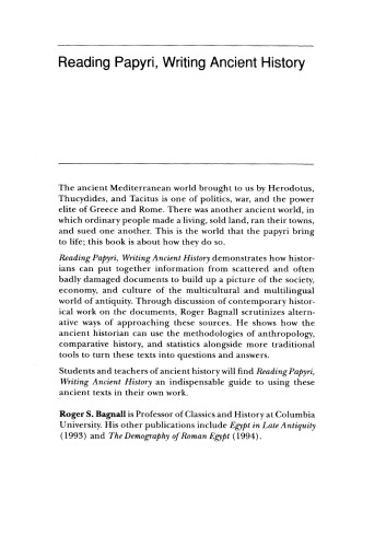 Reading Papyri, Writing Ancient History ()