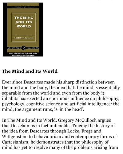 The Mind and its World