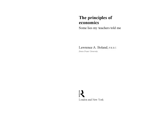 Principles of economics: some lies my teacher told me