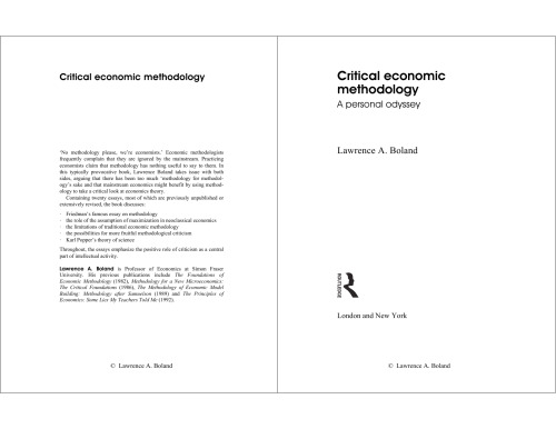 Critical Economic Methodology
