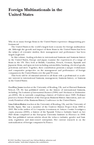 Foreign multinationals in the United States management and performance