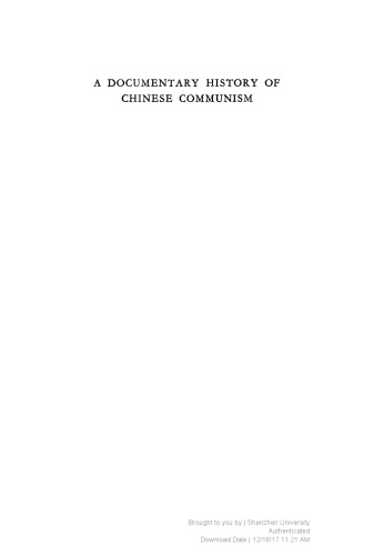 A Documentary History of Chinese Communism