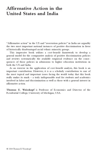 Affirmative Action in the United States and India (Routledge Frontiers of Political Economy, 56)