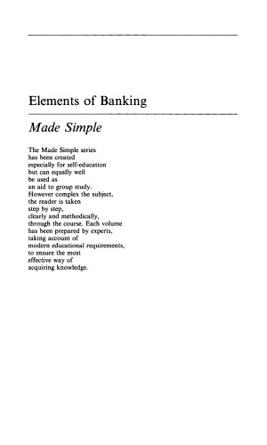 Elements of Banking. Made Simple