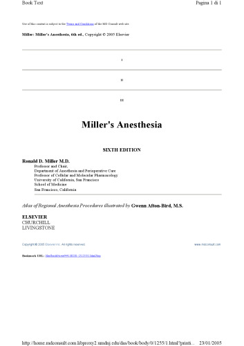 Miller’s anesthesia