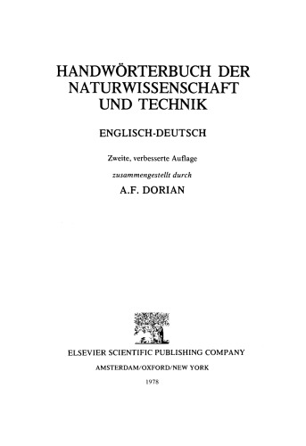 Dictionary of Science and Technology. English–German