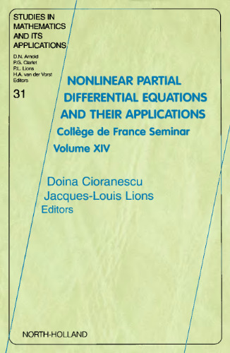 Nonlinear Partial Differential Equations and Their Applications, Volume 31: Collège de France Seminar Volume XIV