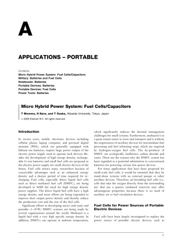 Encyclopedia of electrochemical power sources