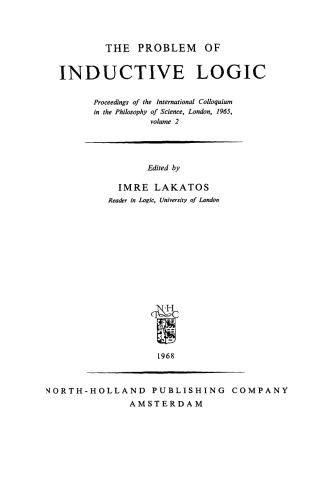 The Problem of Inductive Logic