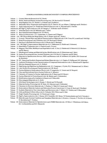 Semiconductor Materials for Optoelectronics and LTMBE Materials, PROCEEDINGS OF SYMPOSIUM A ON SEMICONDUCTOR MATERIALS FOR OPTOELECTRONIC DEVICES, OEICS AND PHOTONICS AND SYMPOSIUM B ON LOW TEMPERATURE MOLECULAR BEAM EPITAXIAL IIIвЂ“V MATERIALS: PHYSICS AND APPLICATIONS OF THE 1993 E-MRS SPRING CONFERENCE