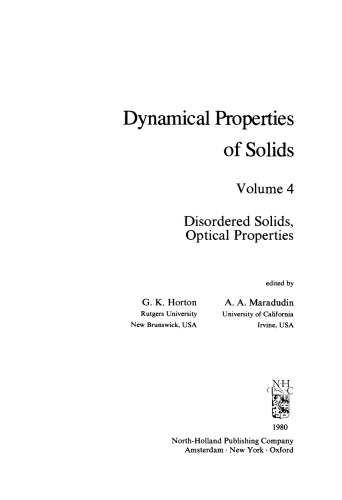 Disordered Solids, Optical Properties