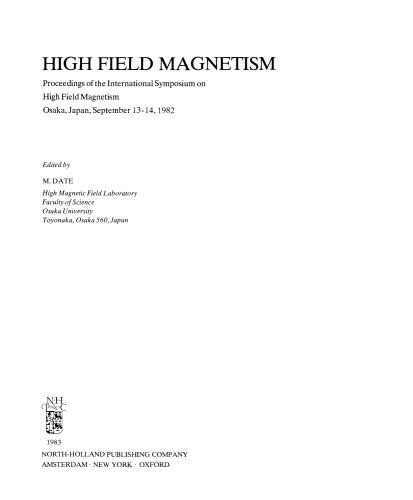 High Field Magnetism
