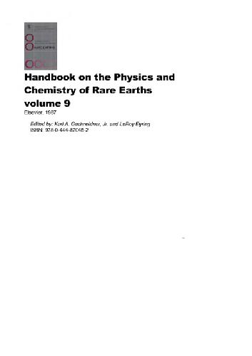 Handbook on the Physics and Chemistry of Rare Earths. vol. 9