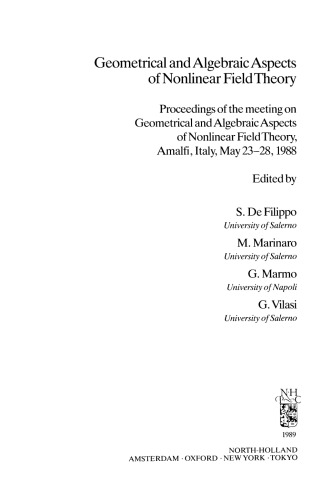 Geometrical and Algebraic Aspects of Nonlinear Field Theory