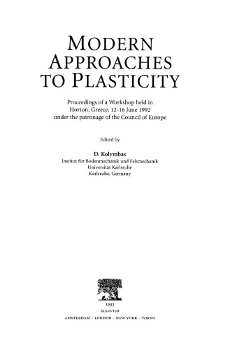 Modern Approaches to Plasticity