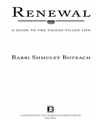 Renewal: A Guide to the Values-Filled Life