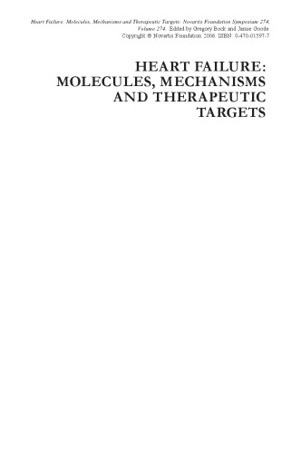 Heart Failure: Molecules, Mechanisms and Therapeutic Targets: Novartis Foundation Symposium 274