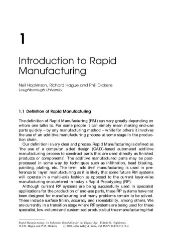 Rapid Manufacturing: An Industrial Revolution for the Digital Age