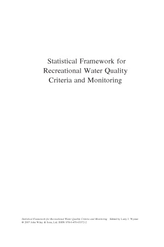 Statistical Framework for Recreational Water Quality Criteria and Monitoring