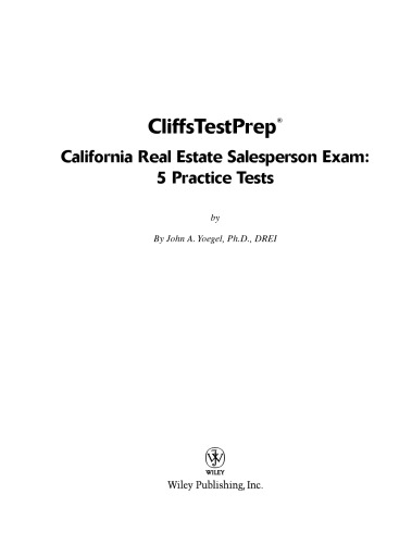 California Real Estate Salesperson Exam: 5 Practice Tests