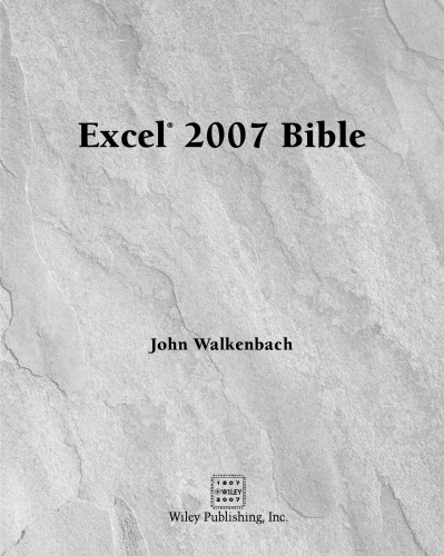 Excel 2007 Bible