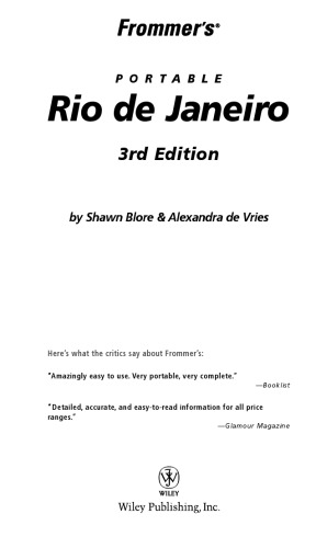 Frommer's Portable Rio de Janeiro (2006) (Frommer's Portable)