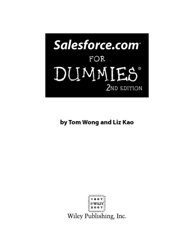 Salesforce.com For Dummies (For Dummies (Computer/Tech))