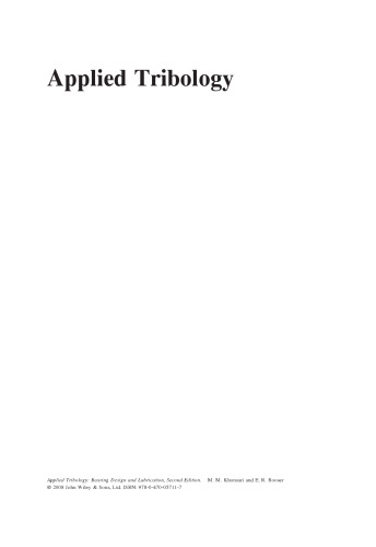 Applied Tribology: Bearing Design and Lubrication, Second Edition