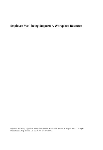 Employee Well-Being Support: A Workplace Resource