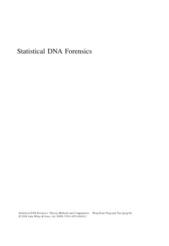 Statistical DNA Forensics: Theory, Methods and Computation