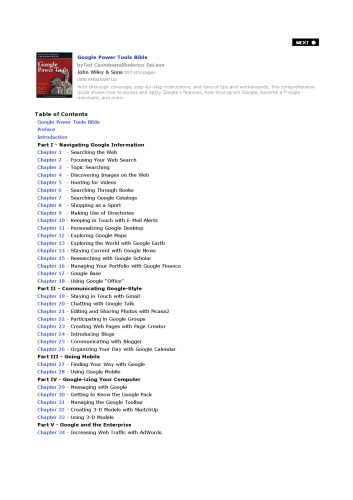 Google Power Tools Bible